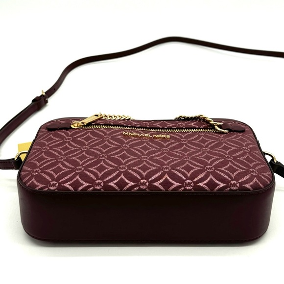 Michael Kors Large Jet Set Item EW Chain Xbody Crossbody Bag Ox Blood Multi - Picture 11 of 12